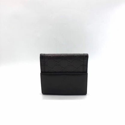 Gucci Black Short Wallet - Compact Bifold Wallet with Gold "G" Emblem