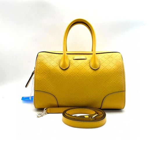 Gucci Boston Two-Way Bag Yellow Leather Medium