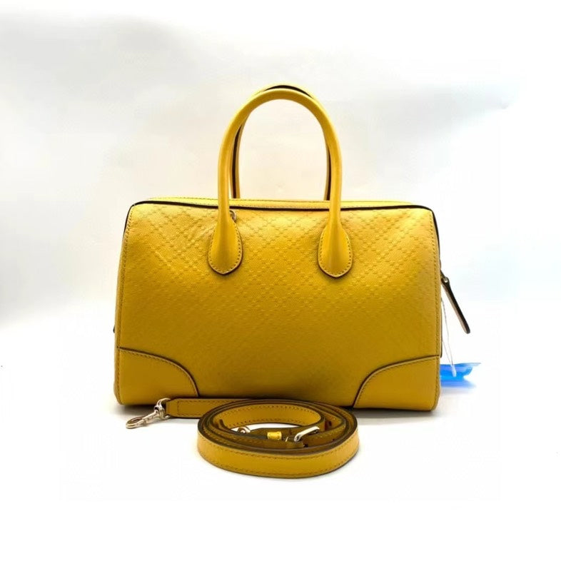 Gucci Boston Two-Way Bag Yellow Leather Medium