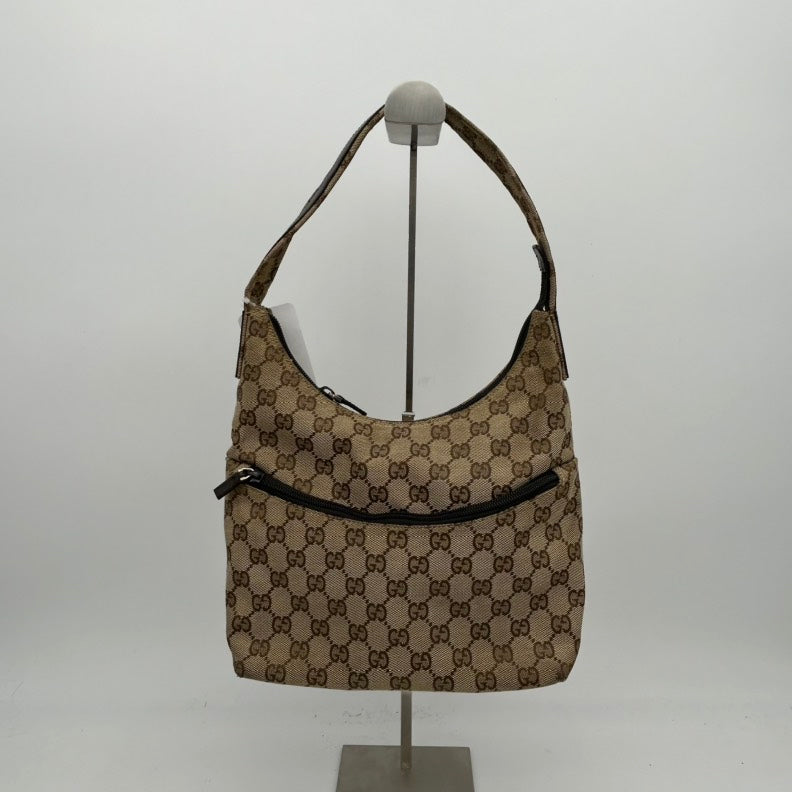 Gucci Canvas GG Monogram Brown Shoulder Bag Medium Size