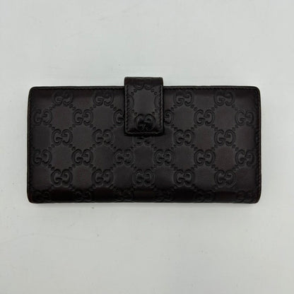 Gucci Black Leather GG Monogram Clutch Wristlet Medium