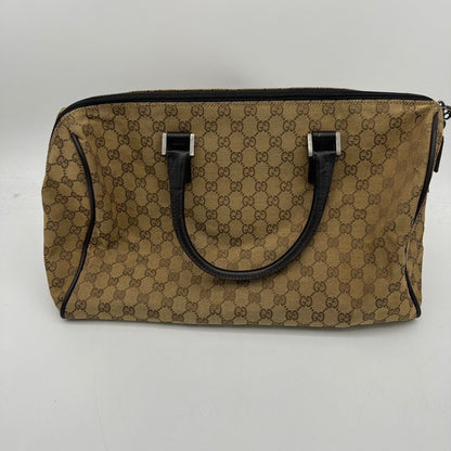 Gucci Canvas Travel Bag Brown Medium Size