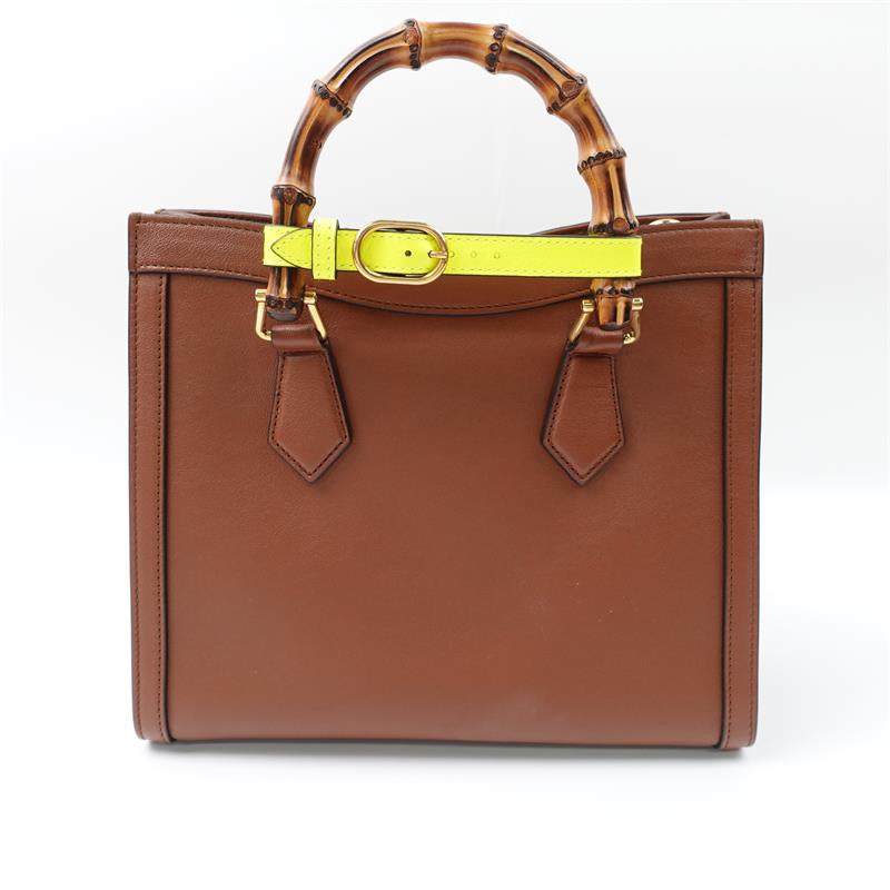 Gucci Diana Brown Calfskin Shoulder Bag With Bamboo Handles