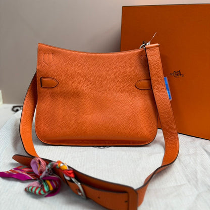 Hermes Jypsiere 31 Orange Leather Crossbody Bag