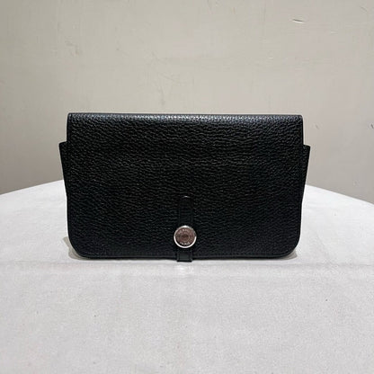 Hermes Dogon Calfskin Black Wallet