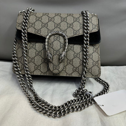 Gucci Dionysus Gg Supreme Chain Shoulder Bag,Beige