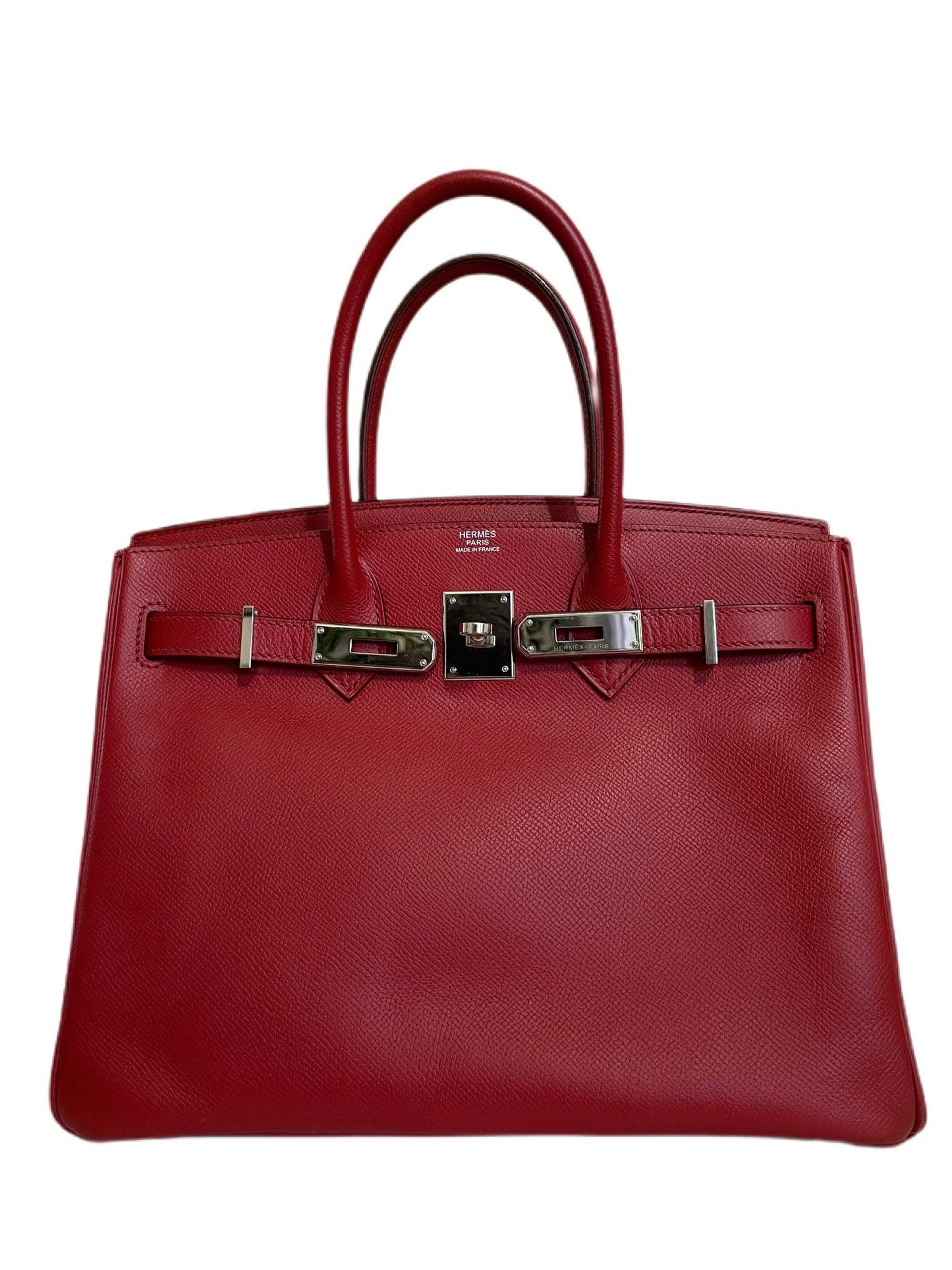 Hermes 30 cm Rouge Garance Epsom Birkin with Palladium