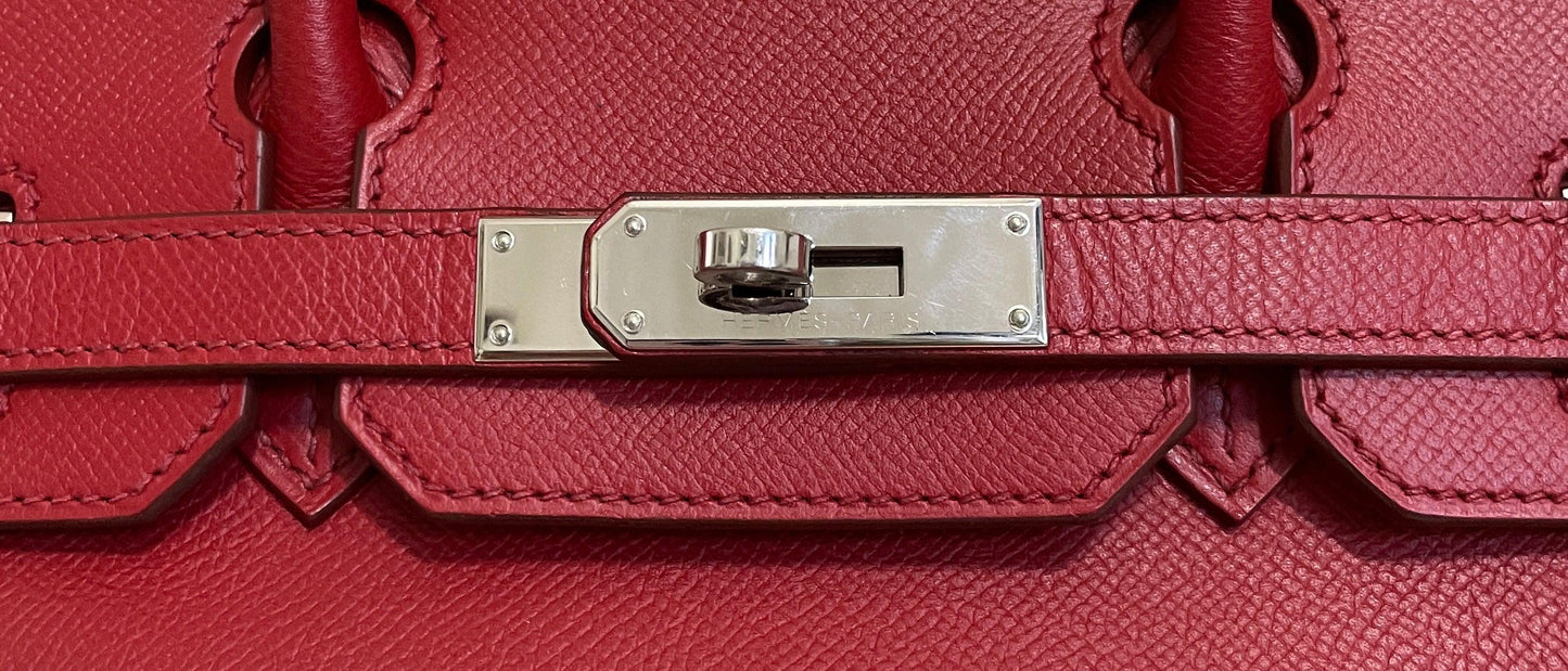 Hermes 30 cm Rouge Garance Epsom Birkin with Palladium