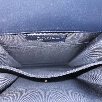 Chanel Boy North South Paris-New York Striped Lambskin