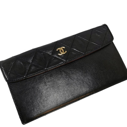 Chanel Single Rounded Flap Medium Black Lambskin Gold