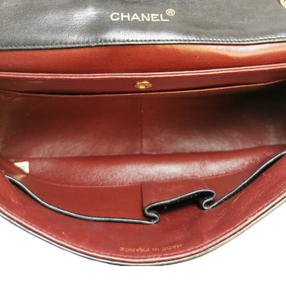 Chanel Single Rounded Flap Medium Black Lambskin Gold