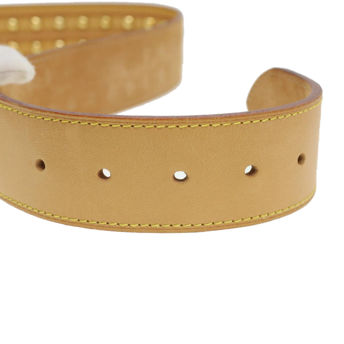 Louis Vuitton  Studs Belt Leather 80/32 Beige LV Auth ro735