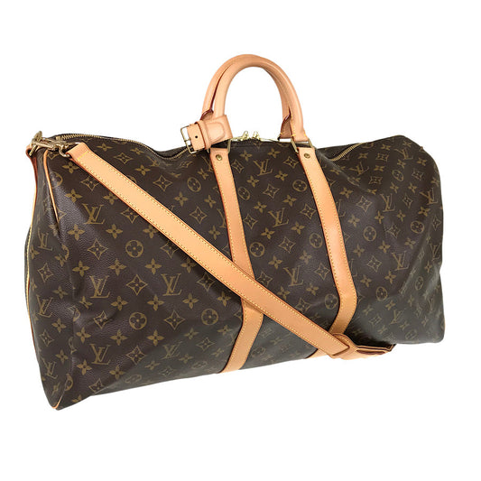 Louis Vuitton  Monogram keepall Bandolier 55 M41414 Boston Bag