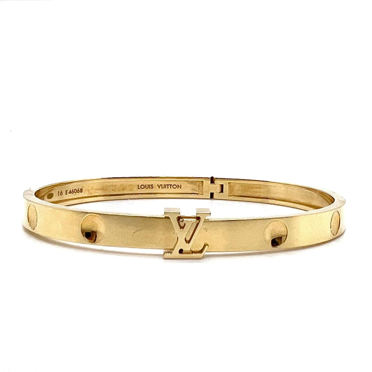 Louis Vuitton 18K Gold Bangle Empreinte LV Sz M