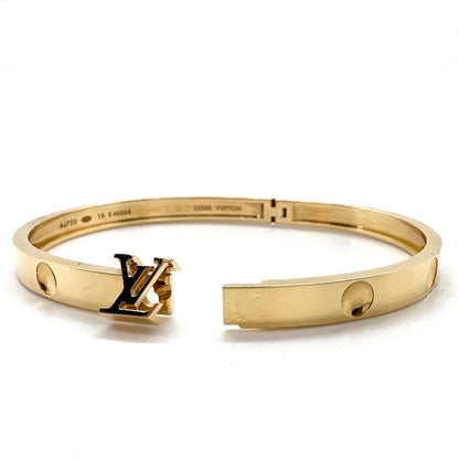 Louis Vuitton 18K Gold Bangle Empreinte LV Sz M