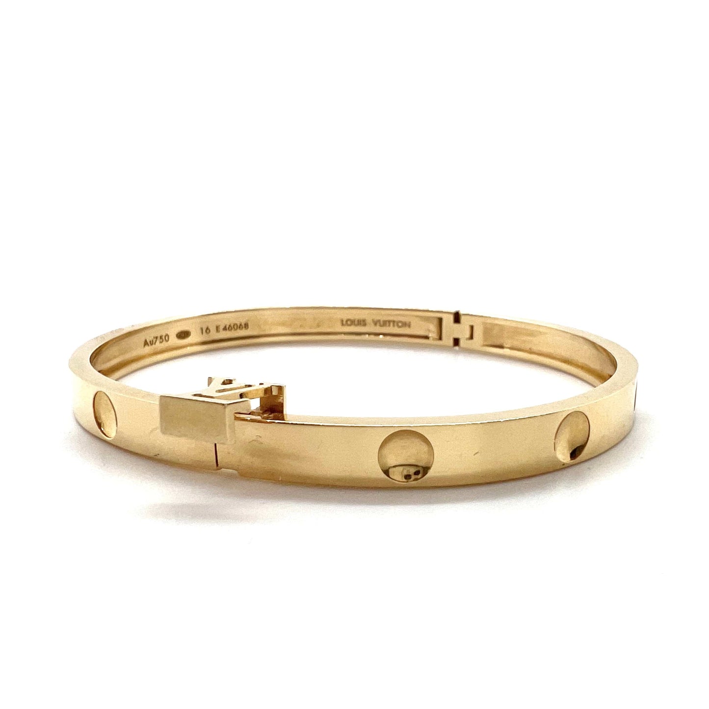 Louis Vuitton 18K Gold Bangle Empreinte LV Sz M