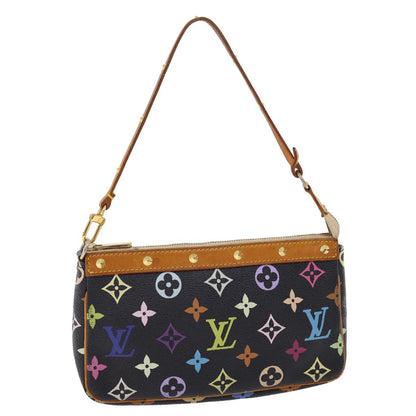 Louis Vuitton  Multicolor Pochette Accessoires Pouch Black M92648 LV Auth 20741