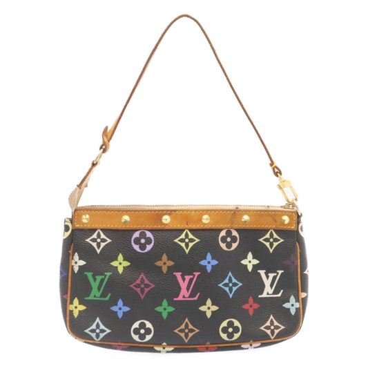 Louis Vuitton  Multicolor Pochette Accessoires Pouch Black M92648 LV Auth 20741