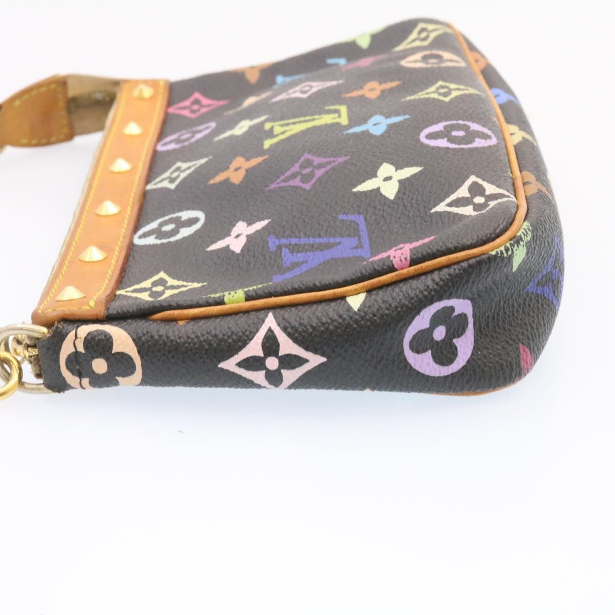 Louis Vuitton  Multicolor Pochette Accessoires Pouch Black M92648 LV Auth 20741