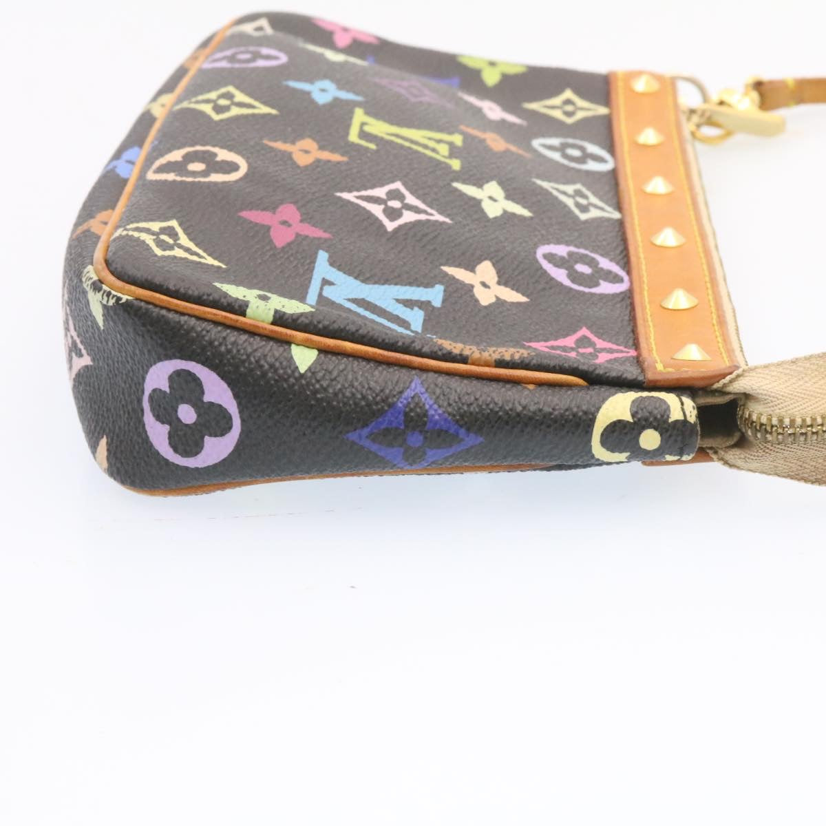 Louis Vuitton  Multicolor Pochette Accessoires Pouch Black M92648 LV Auth 20741