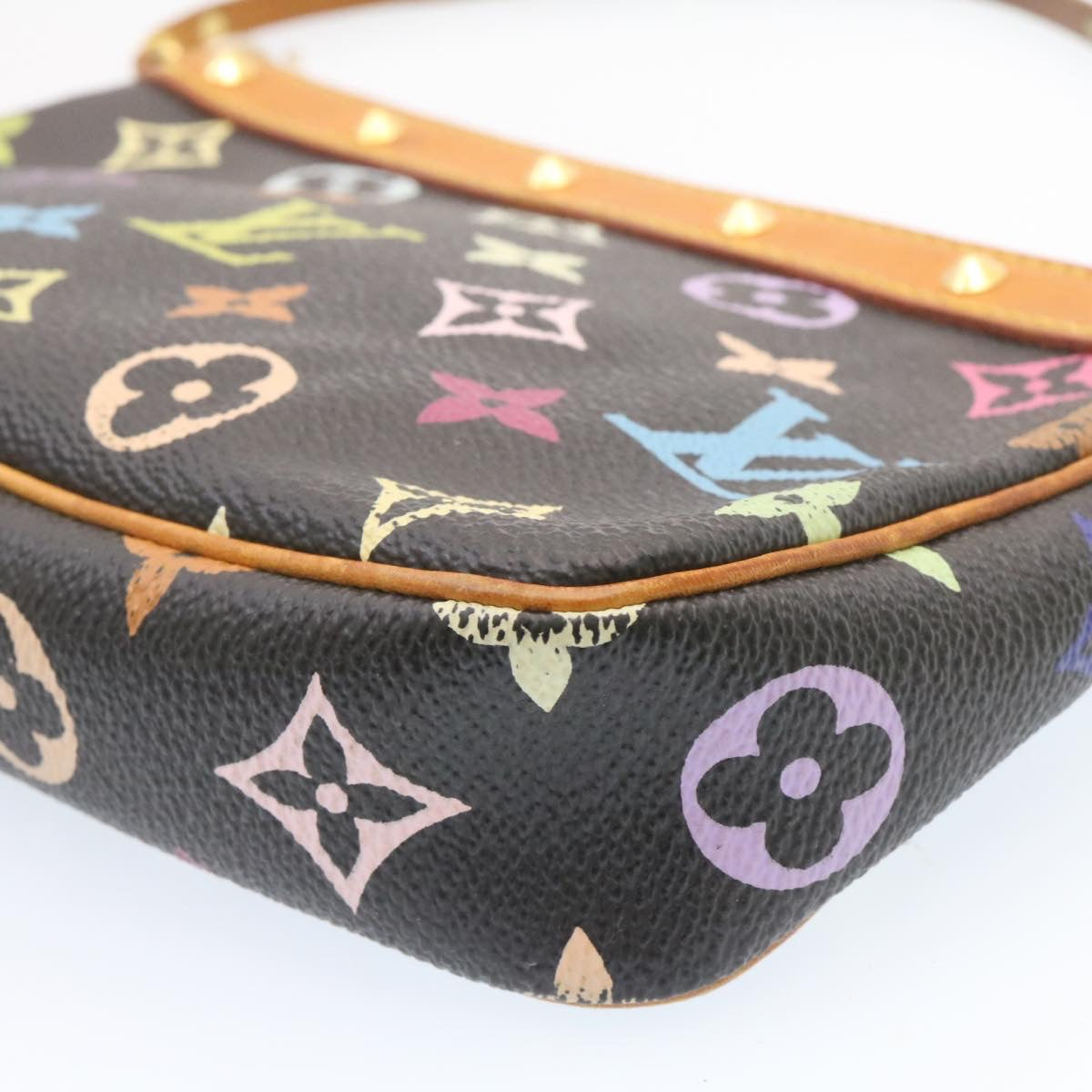 Louis Vuitton  Multicolor Pochette Accessoires Pouch Black M92648 LV Auth 20741