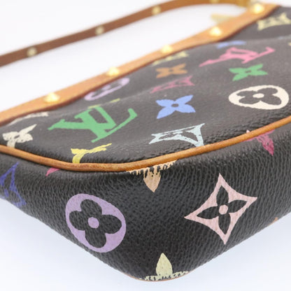 Louis Vuitton  Multicolor Pochette Accessoires Pouch Black M92648 LV Auth 20741