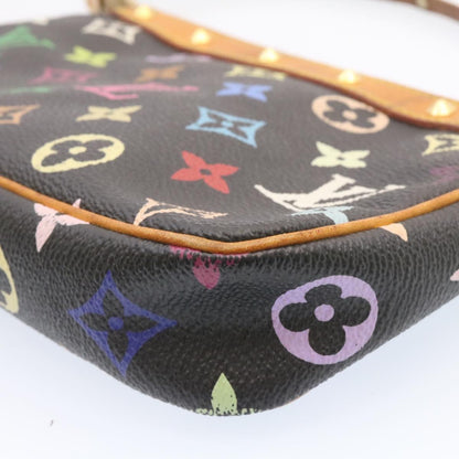 Louis Vuitton  Multicolor Pochette Accessoires Pouch Black M92648 LV Auth 20741