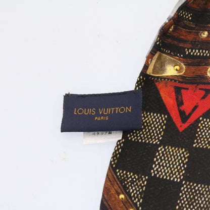 Louis Vuitton  Bando Scarf Silk Black Gray LV Auth am2335s