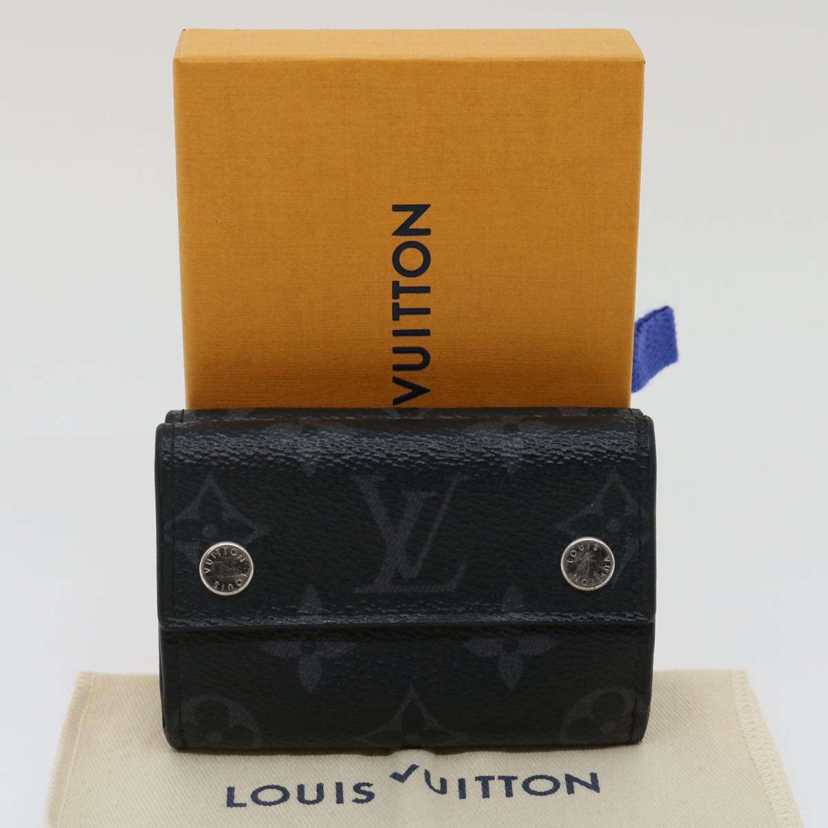 Louis Vuitton  Monogram Eclipse Discovery compact wallet Wallet M67630 Auth tp320