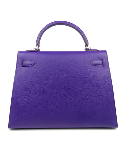 Hermes 32cm Violet Epsom Sellier Kelly w/ Palladium Hardware