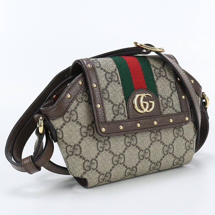 GUCCI 675997 Headphone Case Ofidia Diagonal Shoulder Bag GG Supreme Beige Women