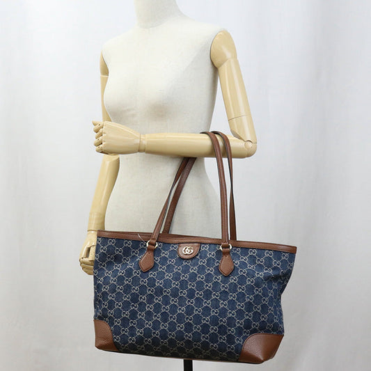 GUCCI 631685 Medium Tote Bag / Hand Bag GG denim navy Women