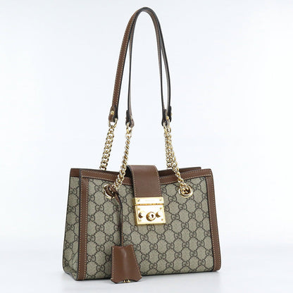 GUCCI 498156 KHNKG 8534 GG Small tote Bag Padlock Shoulder PVC Women