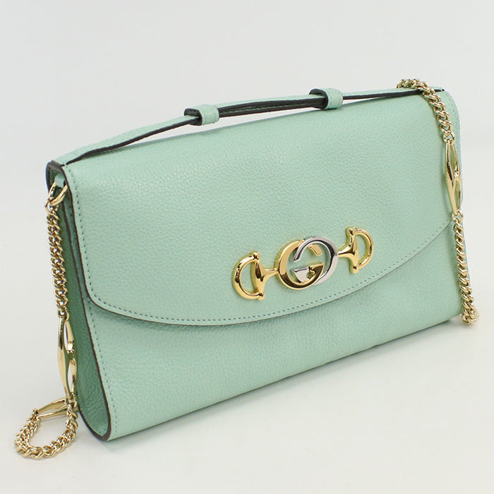 GUCCI 572375 2WAY Shoulder Bag/Handbag Zumi leather Green Women