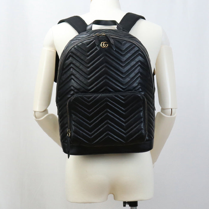 GUCCI 523405 1000 Backpack GG Marmont leather Black