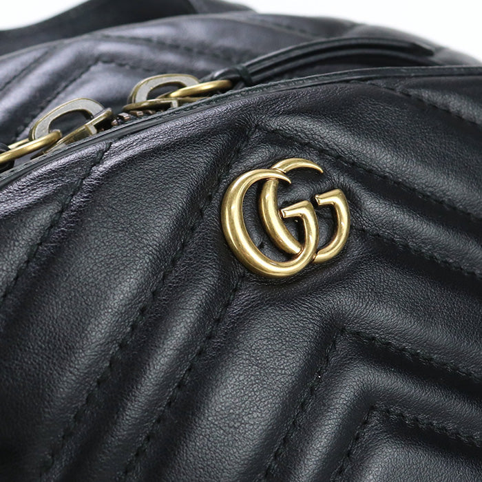 GUCCI 523405 1000 Backpack GG Marmont leather Black