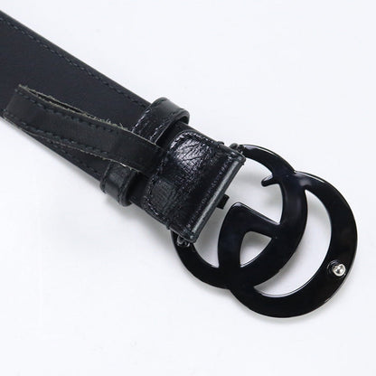 GUCCI 414516 18YXV 1000 Slim belt GG Marmont belt leather Black