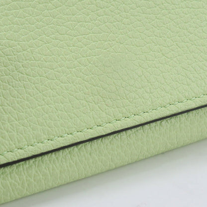 GUCCI 731694 Tri-fold wallet Embossed logo Compact Wallet leather Light Green Women