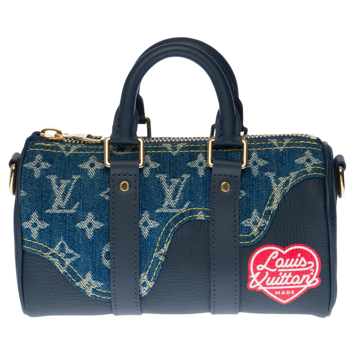 Louis Vuitton  BRAND NEW-Limited edition keepall XS strap in blue denim by Nigo