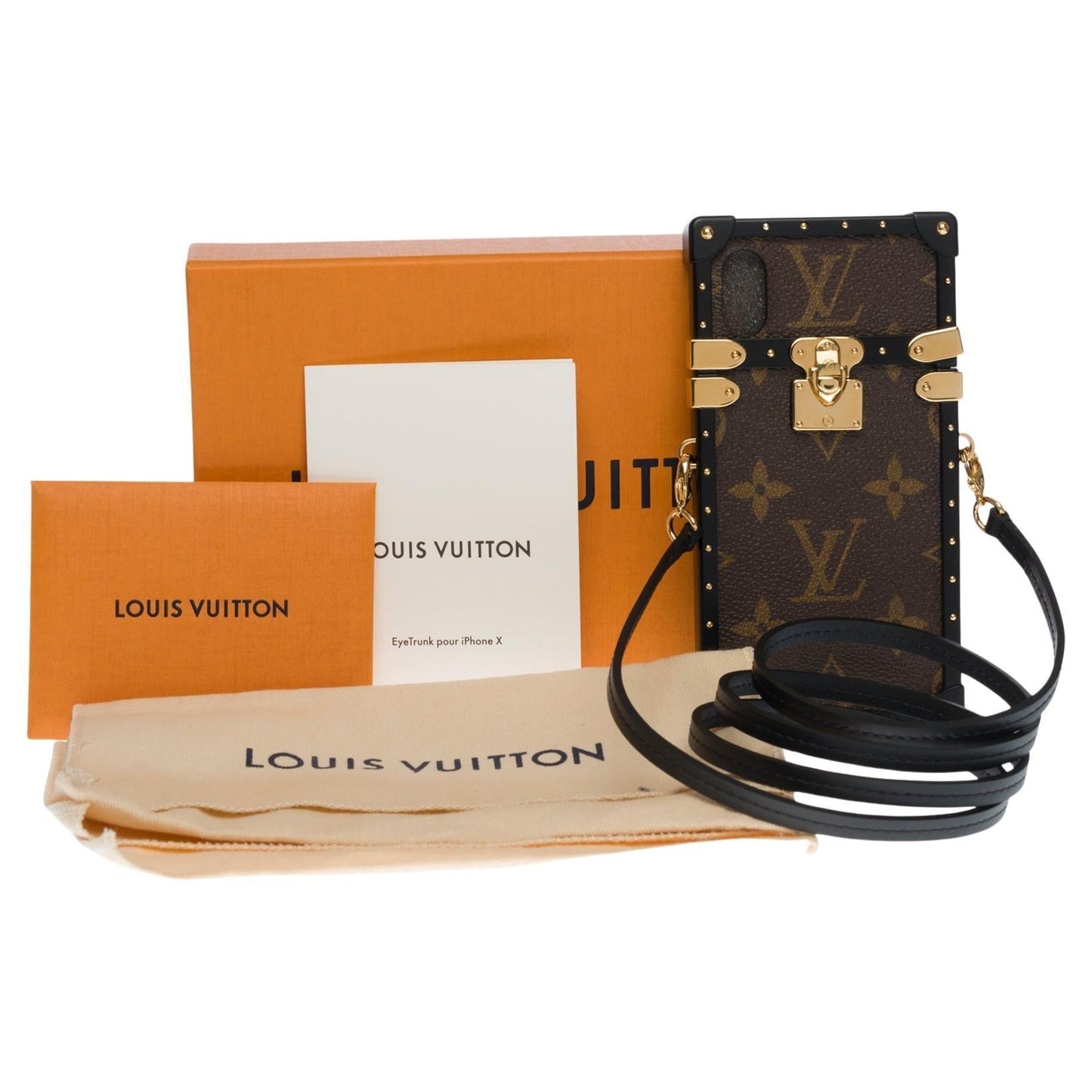 Louis Vuitton  Beautiful EyeTrunk iPhone X case in brown monogram coated canvas