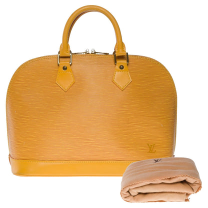 Louis Vuitton  Alma Handbag in Yellow epi leather with gold hardware