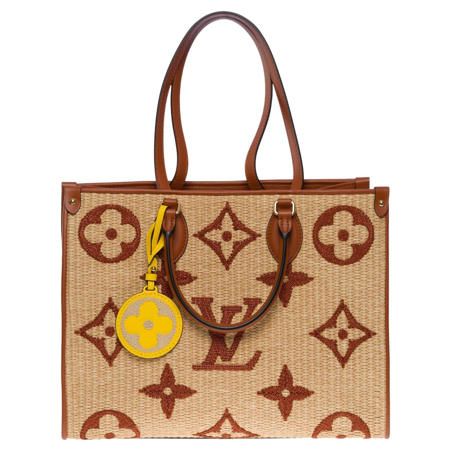 Louis Vuitton  Amazing limited edition Raffia Onthego MM Tote shoulder Bag, GHW