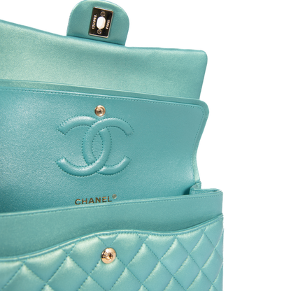 Chanel Medium Classic Double Flap in Iridescent Green