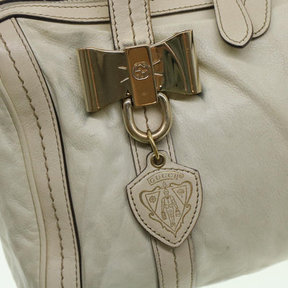 Gucci Boston Bag Leather White 181487  yb122