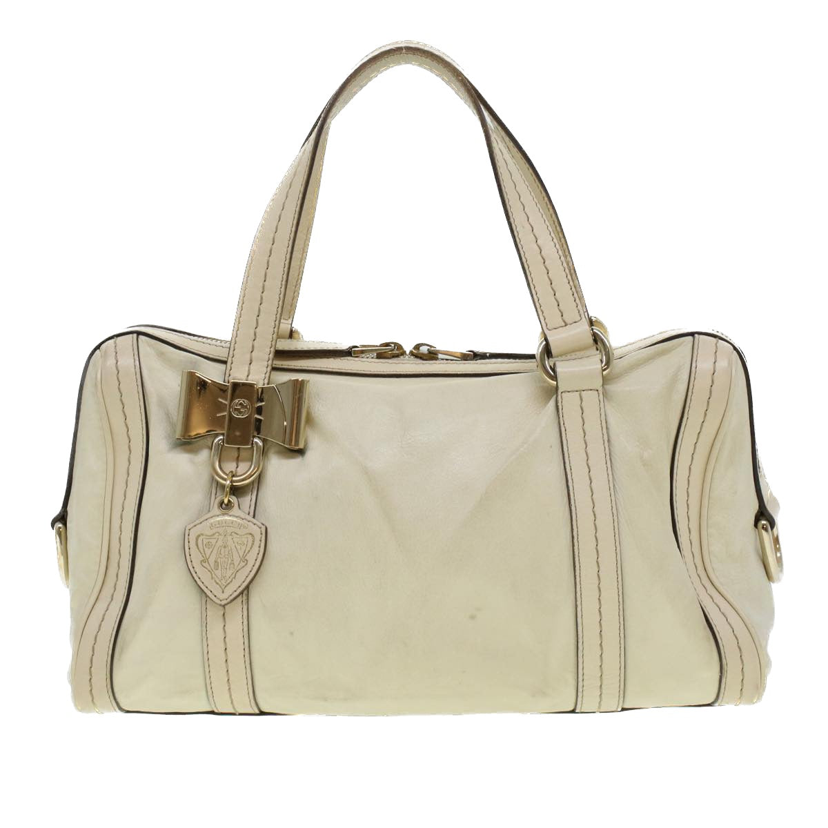 Gucci Boston Bag Leather White 181487  yb122