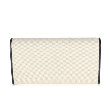 Black Taurillon Beige Canvas Capucines Wallet